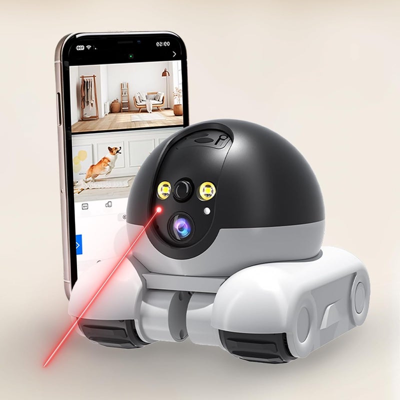 AEZ Robot Camera on Wheels 1080P Dual Lens,Indoor Movable Security Camera with 2-Way Talk,Blinky Bot with Night Vision,Distance Bot App Control for Cats/Dogs/Baby/Elderly (SD/Cloud Storage) - Image 1